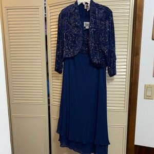 Blue sleeveless  Gown with jacket for Cocktail